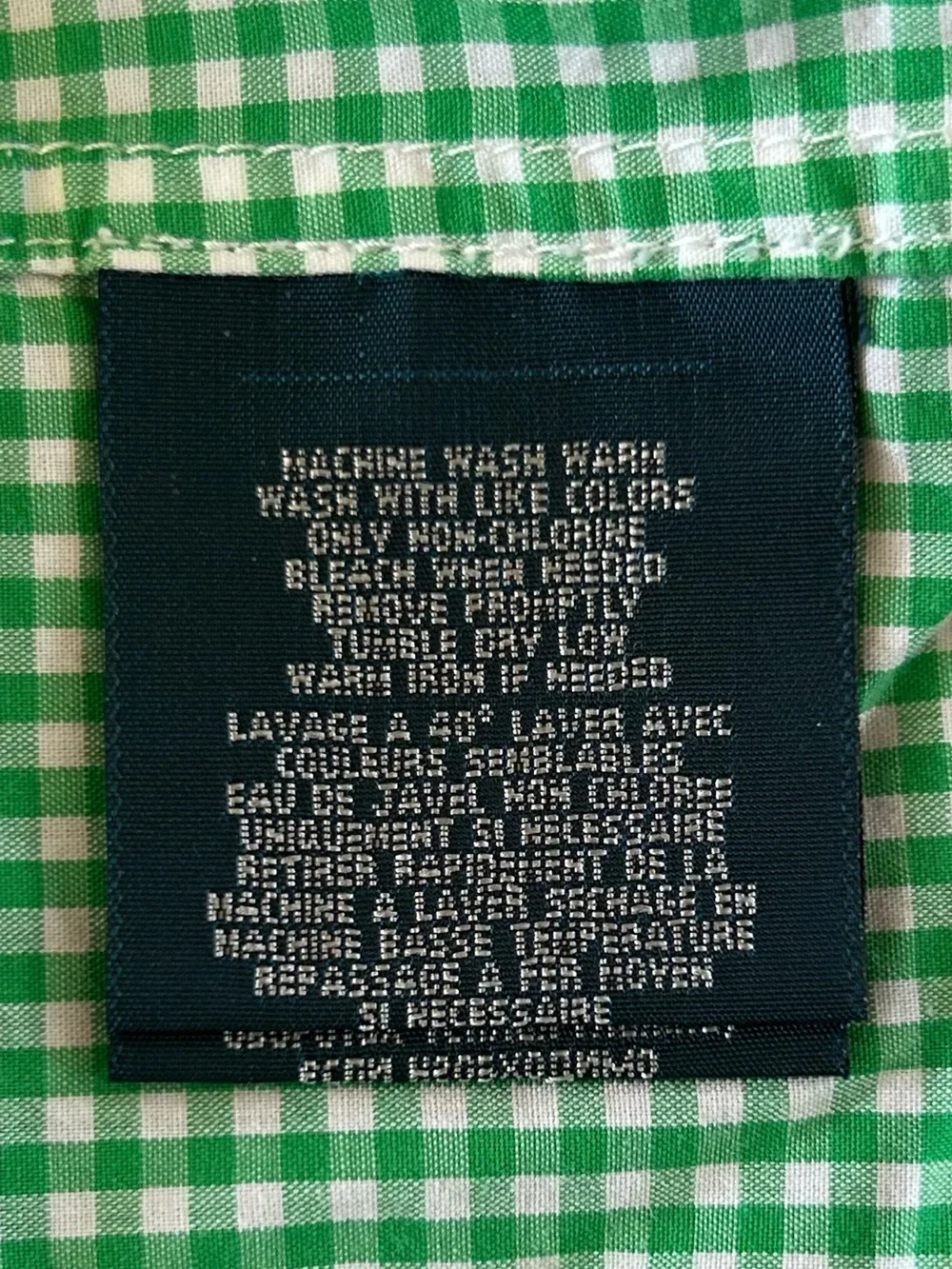 Ralph Lauren | Boys Green/White Gingham Long Sleeve Button Up Oxford Shirt Sz 7
